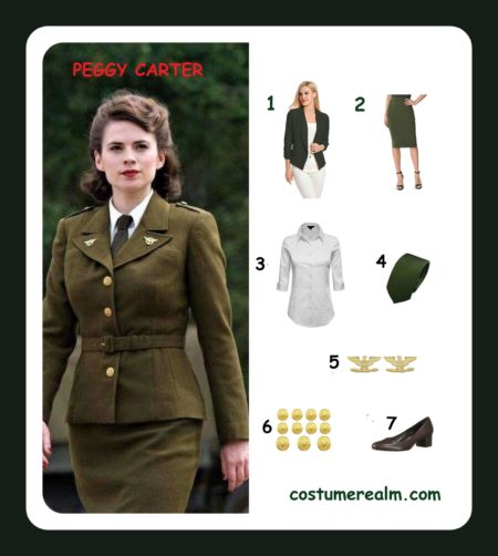 Dress Like Peggy Carter Costume Guide, Diy, Marvel Hallowen Costume Guide